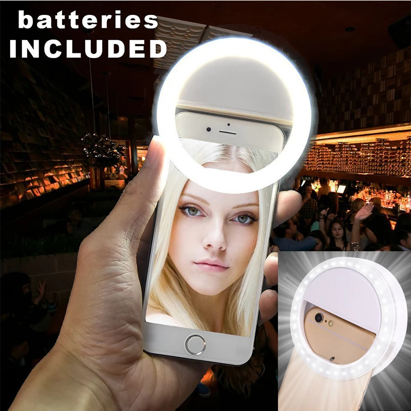 

2018 Smart LED Selfie Ring Cover For iPhone SAMSUNG Xiomi Huawei Mobile Phone Flash ring Enhancing Light Beauty Photo fill light