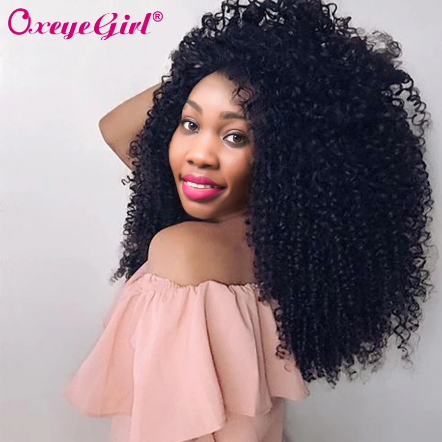 Afro Kinky Curly Hair Bundles Human Hair Bundles Brazilian Hair Weave Bundles 1/3/4 Pcs Remy Hair Bundles Oxeye girl