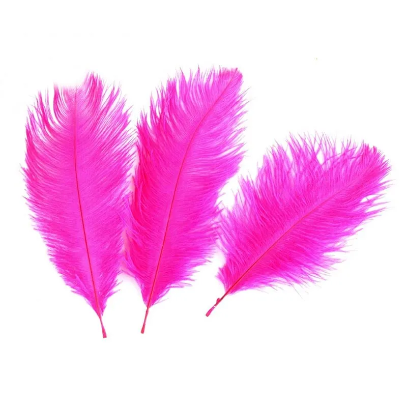 5 шт., 6-8 дюймов(15-20 см), длина, черные, белые, розовые страусиные перья для дома, свадебные, вечерние - Цвет: Розовый