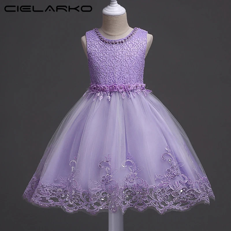 Cielarko/платье для девочек Детские свадебные вечерние платья с розами дня рождения