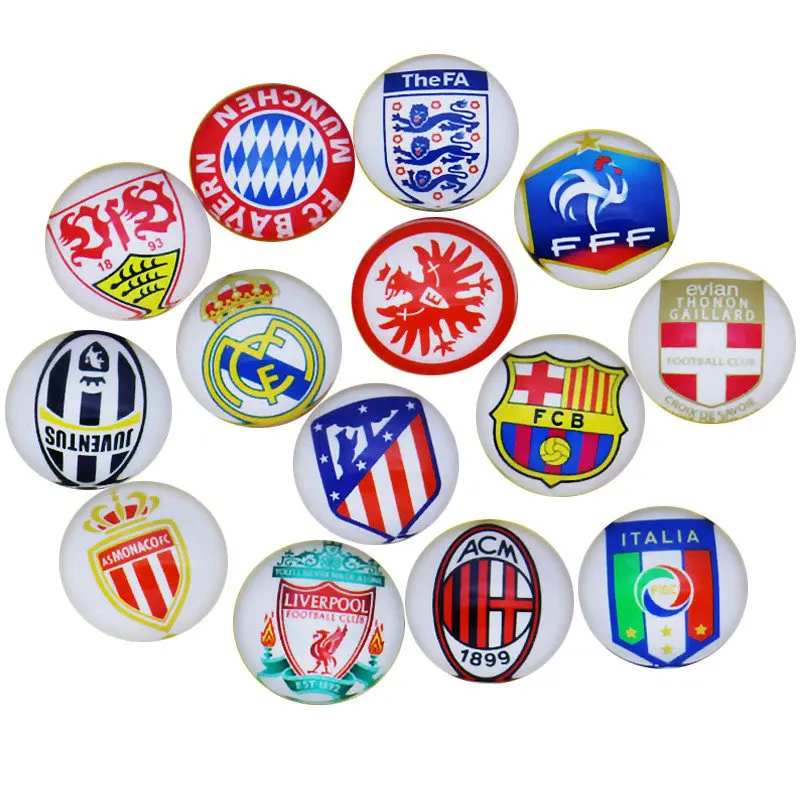 

56pcs 12mm Spanish Football Tag Cartoon pattern Round Diy Handmade Jewelry Photo Glass Cabochons & Glass Dome Bead Settings