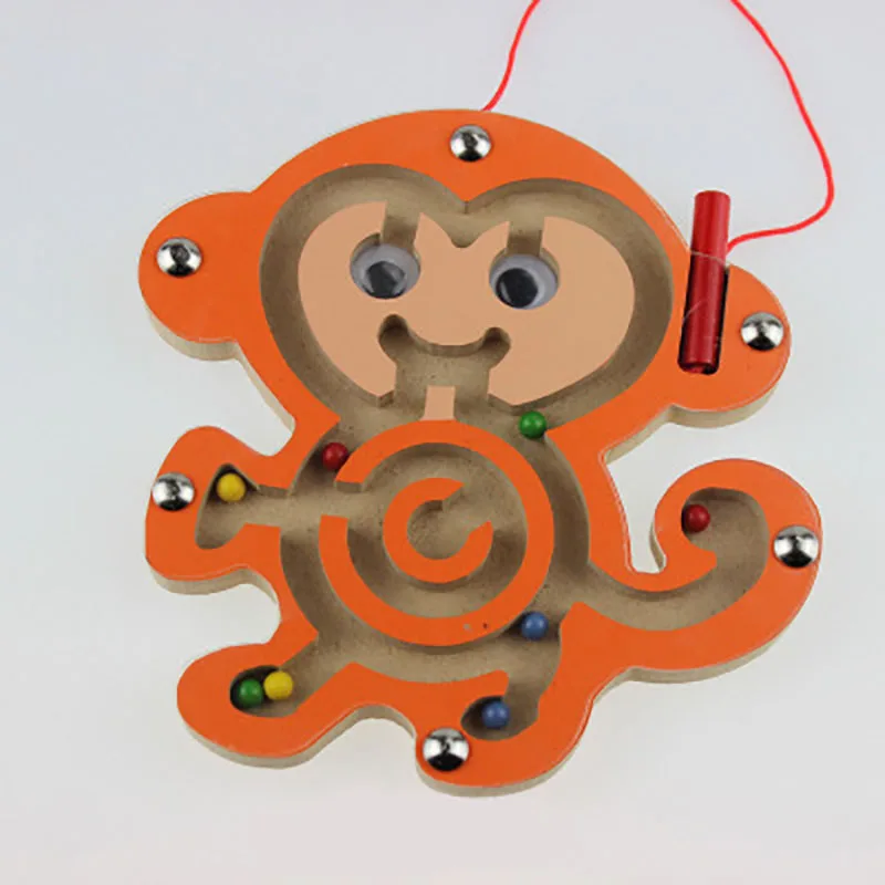 Детский Магнитный лабиринт, игрушка деревянная головоломка для детей игра игрушка Дети Ранний Образовательный мозговой тизер деревянная игрушка интеллектуальная головоломка доска - Цвет: 6