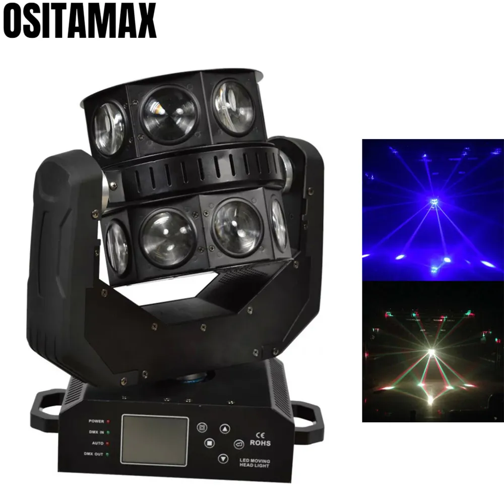 

LED Beam Moving Head Light 6X12W Roller RGBW 4IN1 Laser Effect Endless Rotation LED Stage Lighting