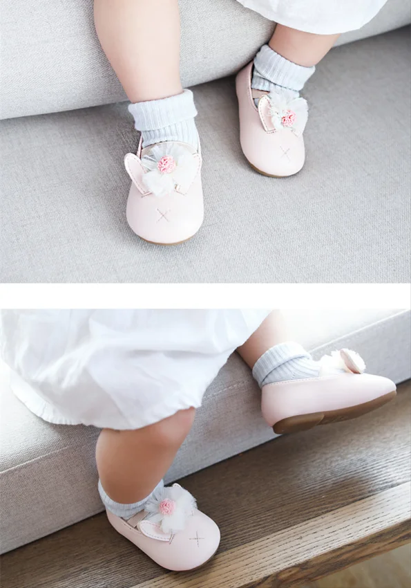Хлопковые носки для малышей нескользящие носки для малышей с милым объемным цветком и бантом для маленьких девочек, носки-тапочки для новорожденных 0-18 месяцев
