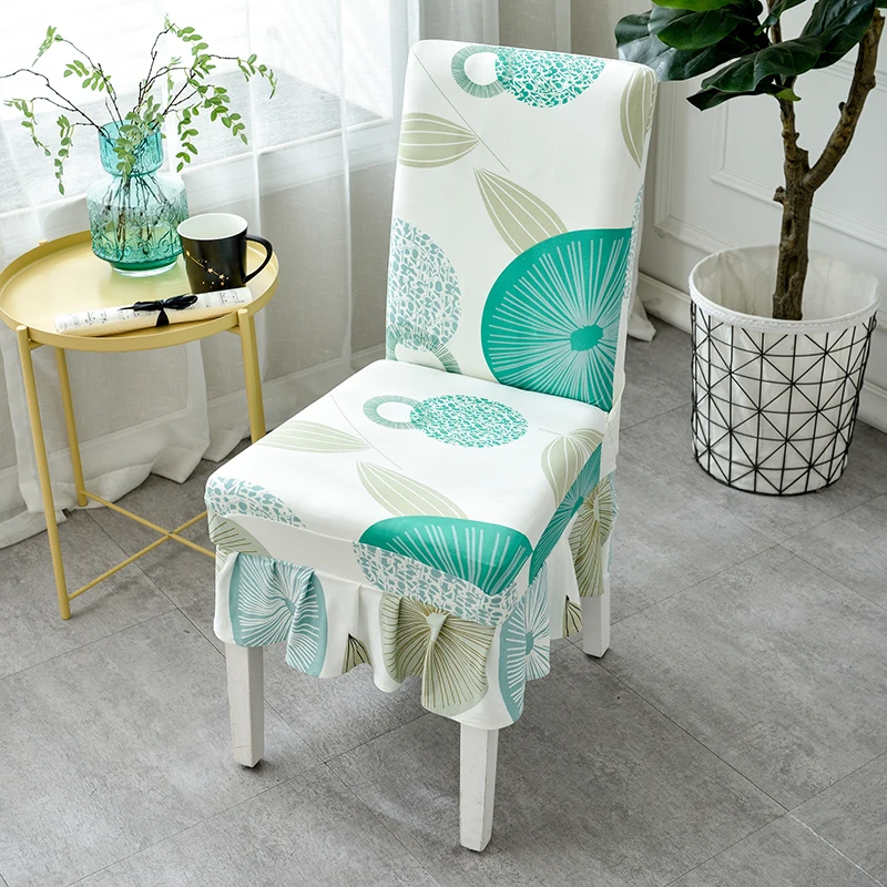 

Chair Cover Dining Modern Stretch Chair Case Spandex Elastic Wedding Banquet Kitchen Chair Cover Pastoral Print Car Seat Cover