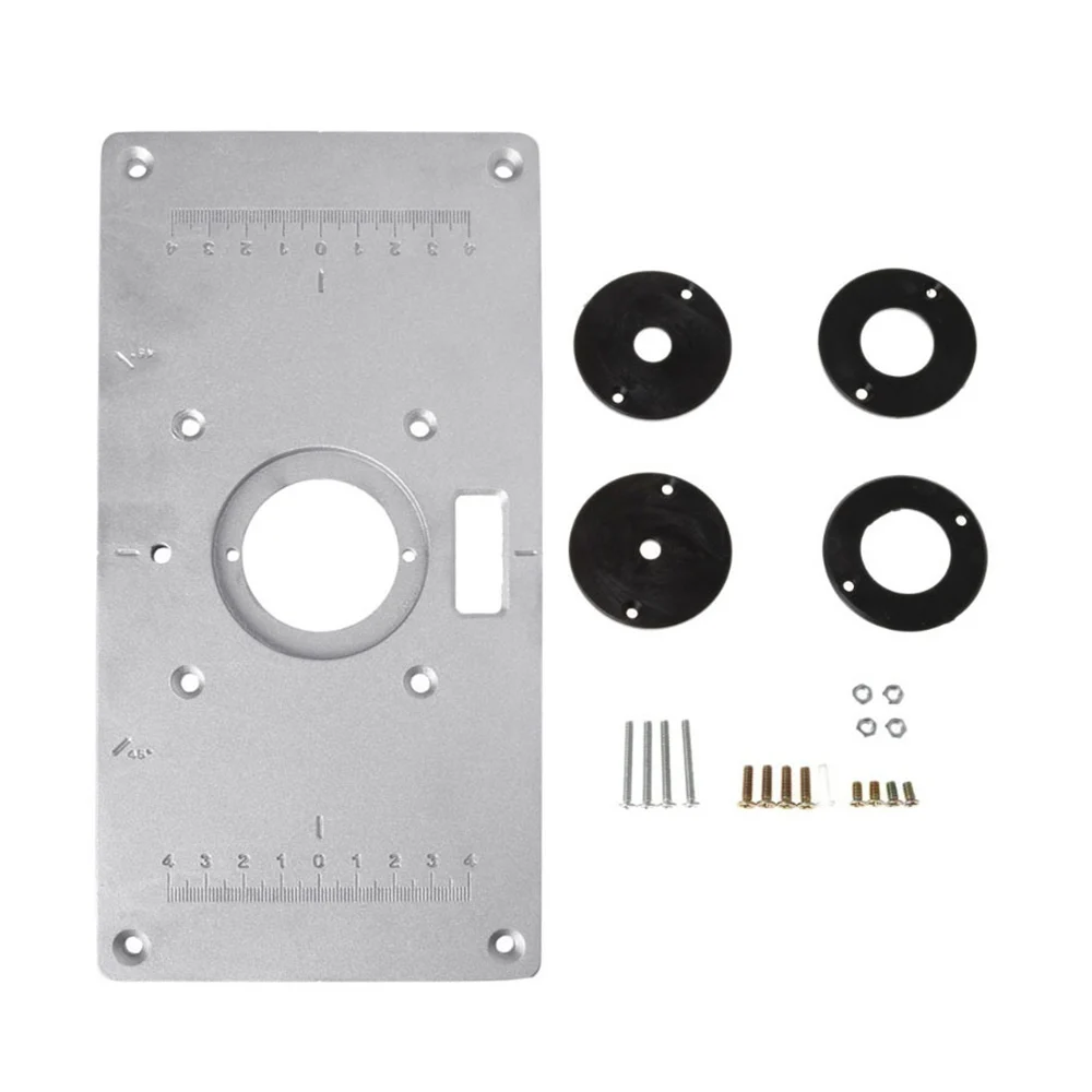 

Benches Insert Rings Screws for Woodworking w/4 Router Hot Sale Multi function Aluminum Router Table Plate