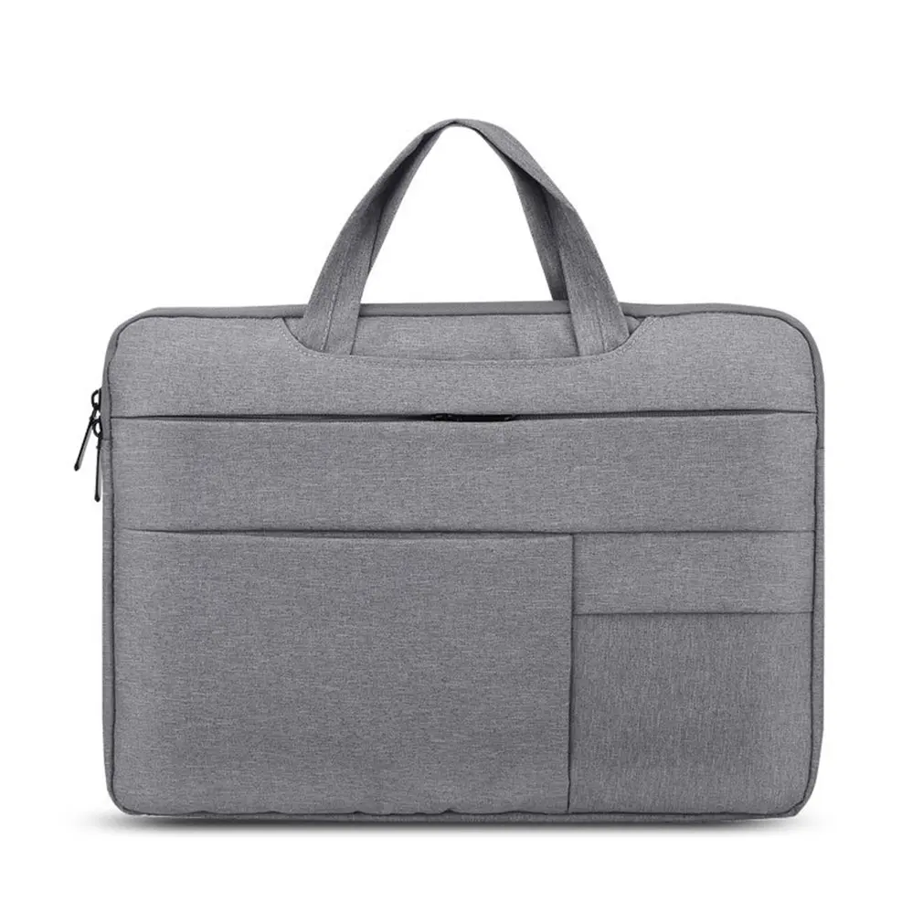 

Gray Business Style Fashionable Laptop Notebook Sleeve Case Carry Bag Shockproof Handbag Suitable For Macbook