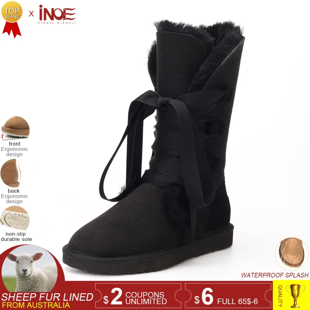Cuir Blue Chaussures supphire lake sand Pour Up Arc Neige Haute Violet Laine Green Femmes Noeud D'hiver Peau Doublé Fourrure Mode De chestnut Yellow lemon Lace light red Noir Hiver Red Mouton rose En Violet Inoe Black dream Bottes Pink 4cFqT7ST