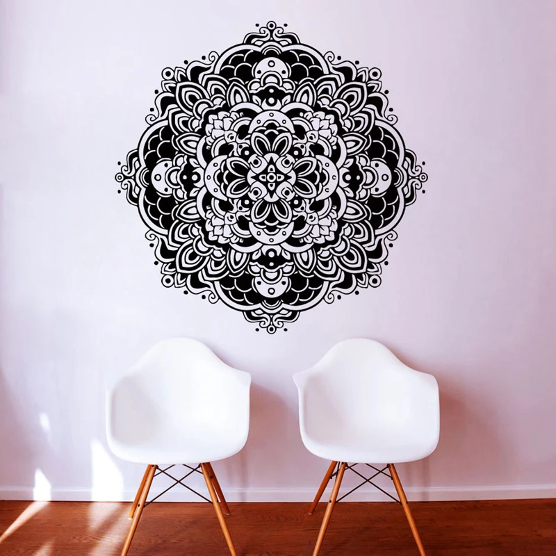 DCTAL Buddha Quotes Namaste Wall Decals Yoga Mandala Wall Stickers Living Rooms DIY Home Decor Yoga Lotus Decoration