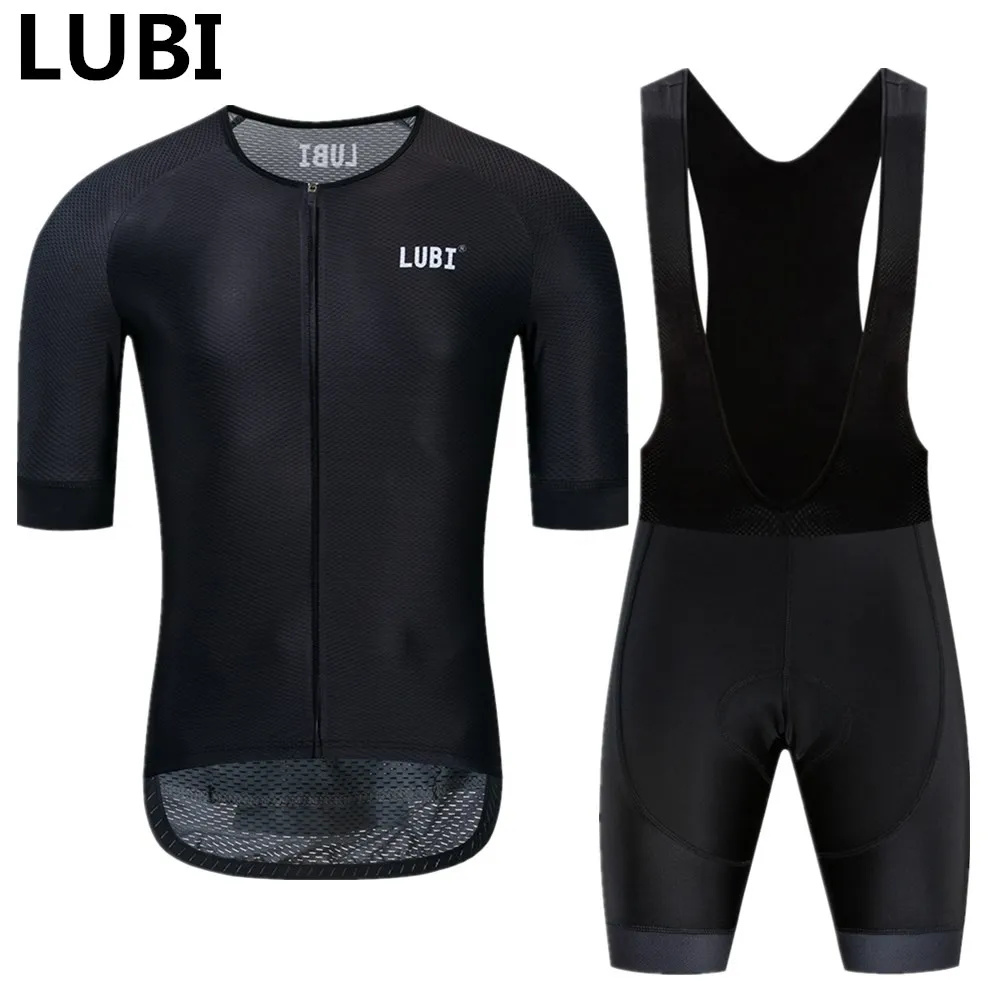 jersey and bib short LUBI Pro Team, мужская летняя велосипедная майка, короткий комплект, одежда с высокой плотностью, губчатая подкладка, MTB, комплекты одежды, велосипедная одежда, дорожный костюм - Цвет: jersey and bib short