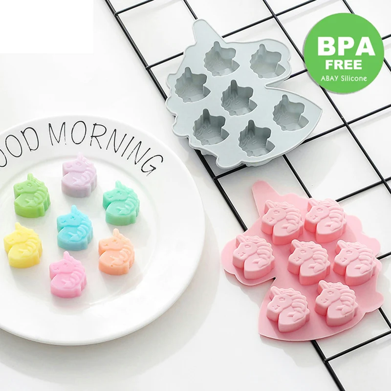 

Creative cartoon unicorn shape 3D Chocolate Mold Silicone Chocolates Molds for Baking Nonstick Jelly Pudding Sugarcraft Mould