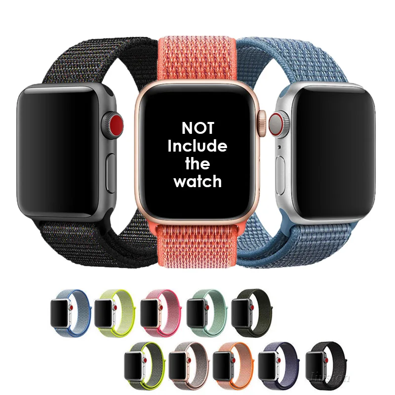 

Loop Band Fit For Apple Watch Series 1 2 3 4 Woven Nylon Strap For iWatch 38mm 42mm 40mm 44mm Colorful Pattern Classic Buckle
