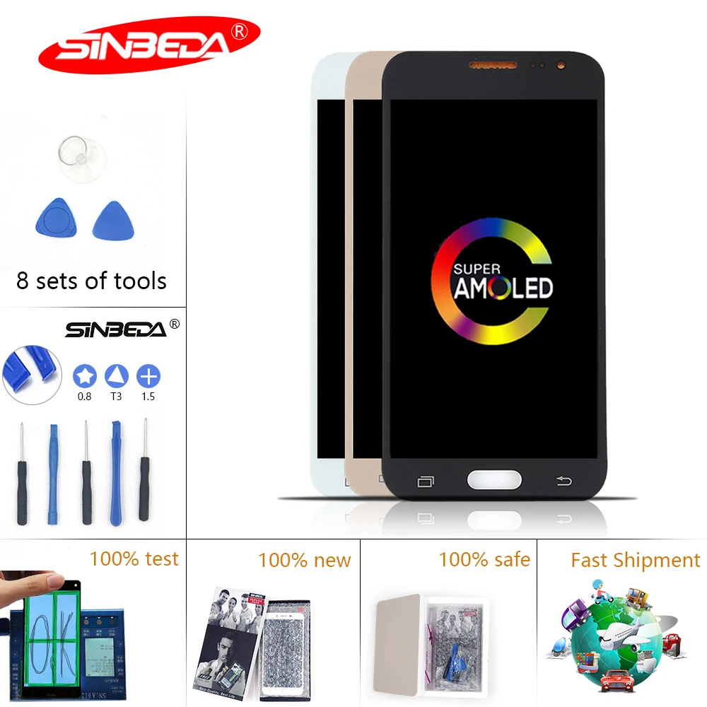 

5.0" Super AMOLED For SAMSUNG Galaxy J200 LCD Touch Screen Digitizer For SAMSUNG J2 2015 Display J200 LCD