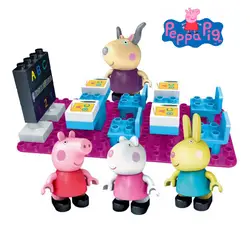 Натуральная Свинка Пеппа PEPPA PIG классе Construction Set-Пеппа и друг Сьюзи Rebecca учитель Антилопа 4 фигурки