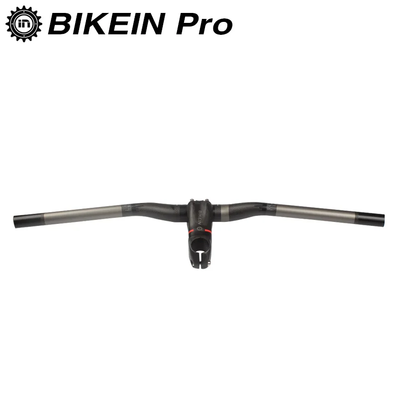 

BIKEIN - Super Light Full Carbon Fibre Mountain Bicycle Swallow-shaped Handlebar With Cycling MTB Parts Pro Stem 10 Degrees 265g