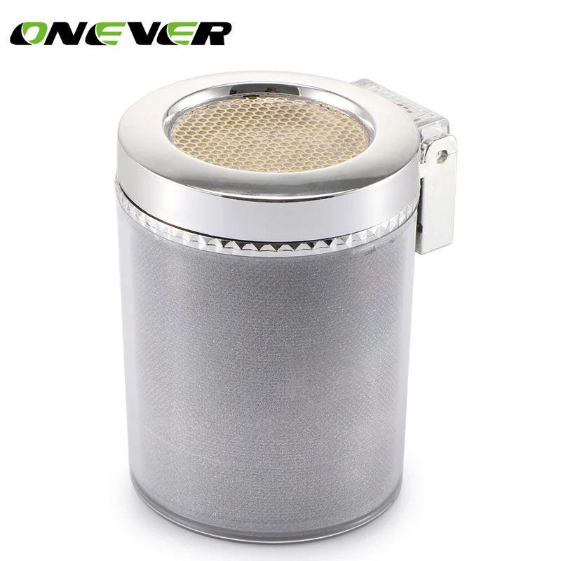 Cylinder Car Cigarette Ashtray for Cup Holder and Car Air Vent Smokeless Color Changing and