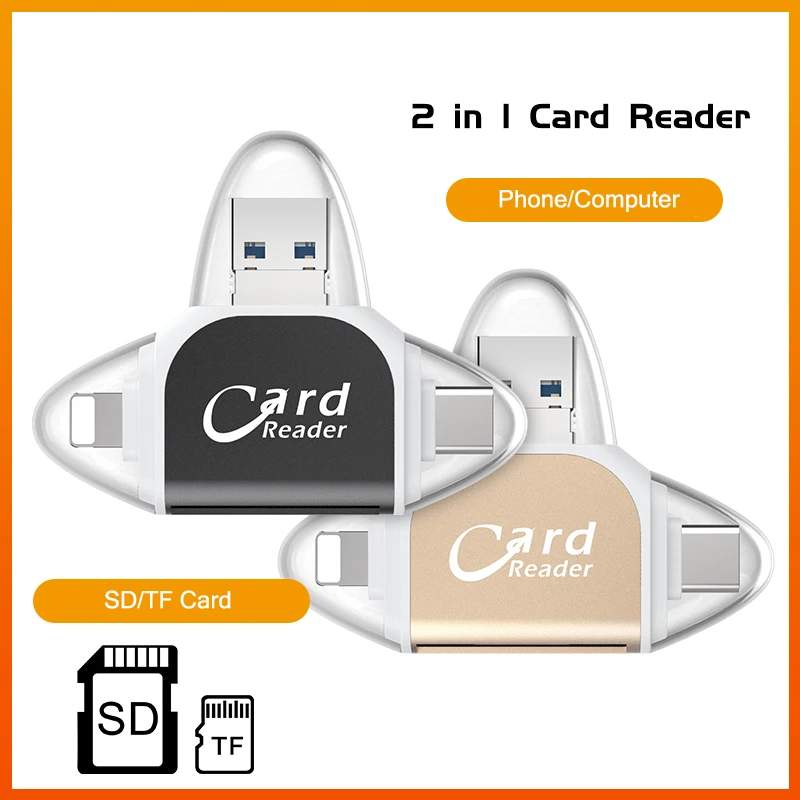 4 In 1 SD TF Card Reader Multi system Compatible Plug Play Portable Adapter Card Reader 3