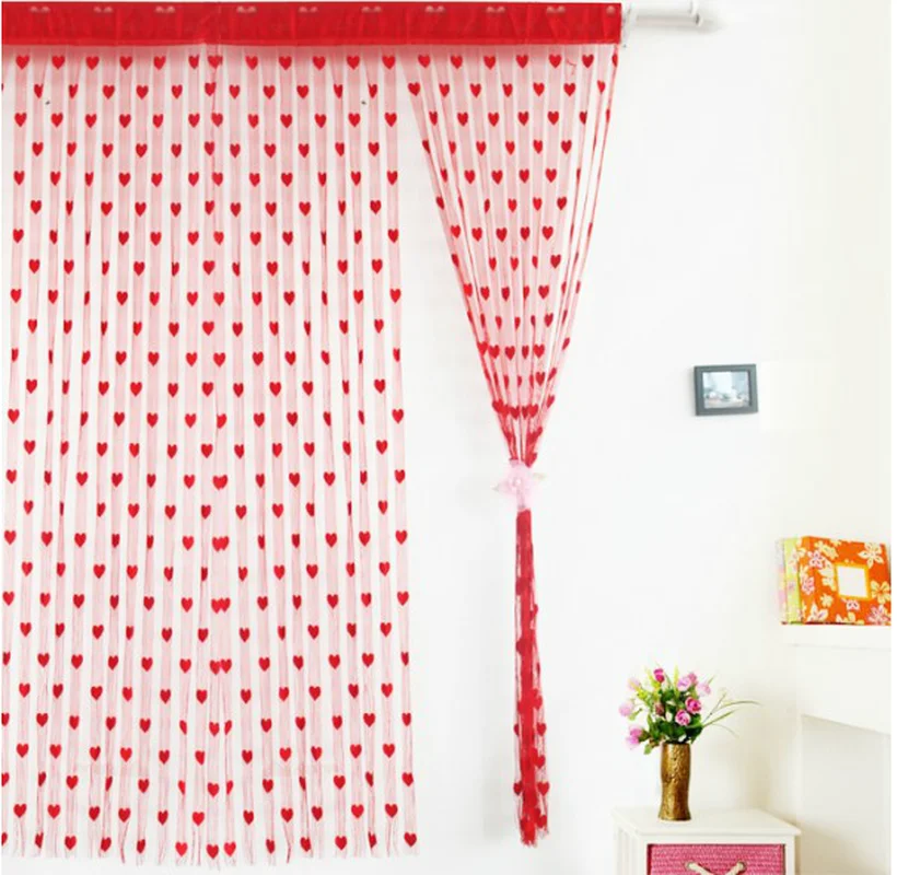 

2m*1m Heart String Curtain Window Door Balcony Home Decoration Decorative Curtain for Living Room Bedroom