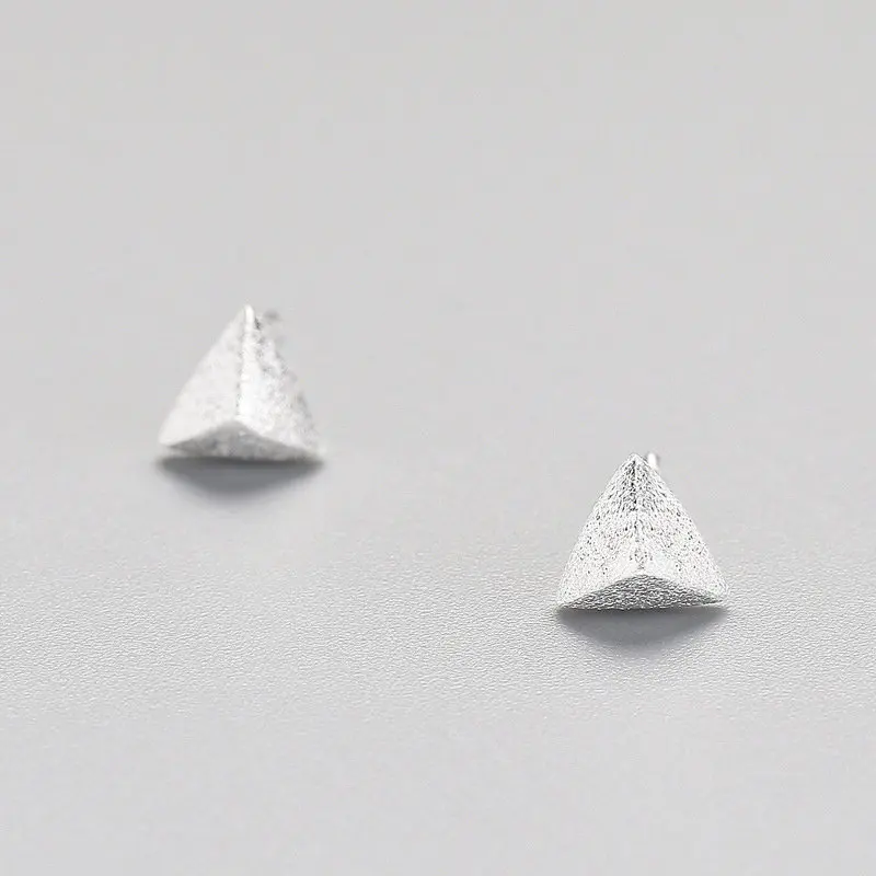 INZATT, Панк скраб, геометрические серьги-гвоздики, настоящее 925 пробы, серебряные мужские серьги, минималистичные ювелирные изделия, модные аксессуары, подарок - Цвет камня: 3 Triangle