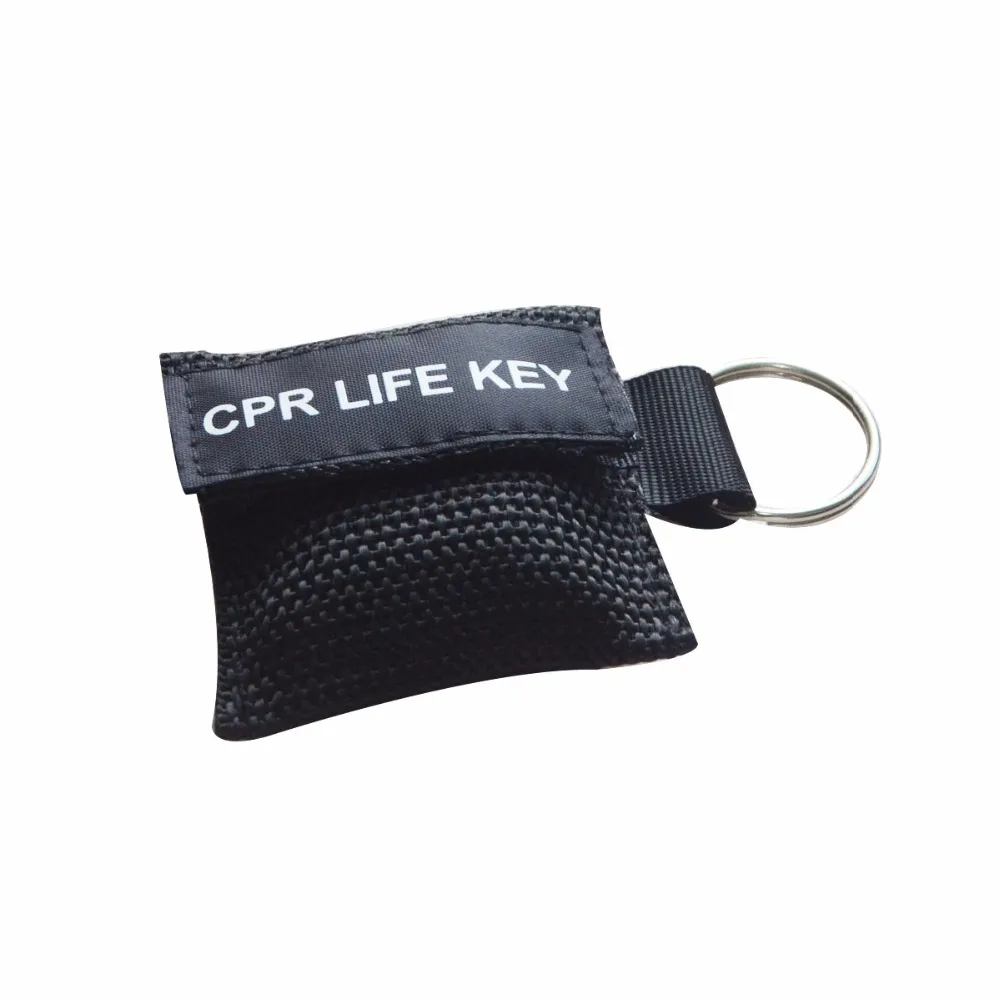 10 шт./партия черная реанимационная маска для ключей CPR Life, брелок для ключей, аварийный набор, аптечка или инструмент для обучения