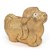 Золото Цвета дамы сцепления Вечерние сумки женские Кристалл Собака свадебная сумочка diamond Клатчи кошелек Стразы сумка Q73