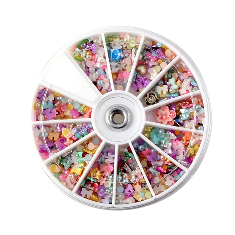 

1Box Mixed Haft Pearl Beads For Needlework FlatBack Scrapbook Decoration Craft Cabochon DIY Embellishments Accessories