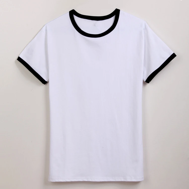 Стиль Рок Летняя мужская футболка с коротким рукавом футболки повседневные белые с контрастным воротником и рукавами футболки для мужчин MT-1428