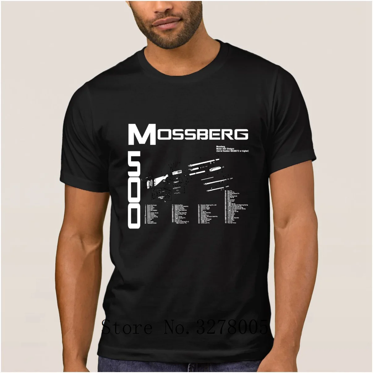 

Brand La Maxpa Mossberg 500 Exploded View Fit T Shirt For Mens Natural Sunlight Men's T-Shirt Homme Short Sleeve Men Tshirt