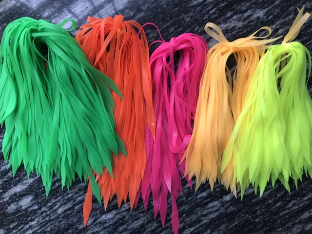 50 pcs 5 colors Colorful Silicone Streamer Spinnerbait Buzzbait Rubber Jig Lures skirt Variety of colors MULTI