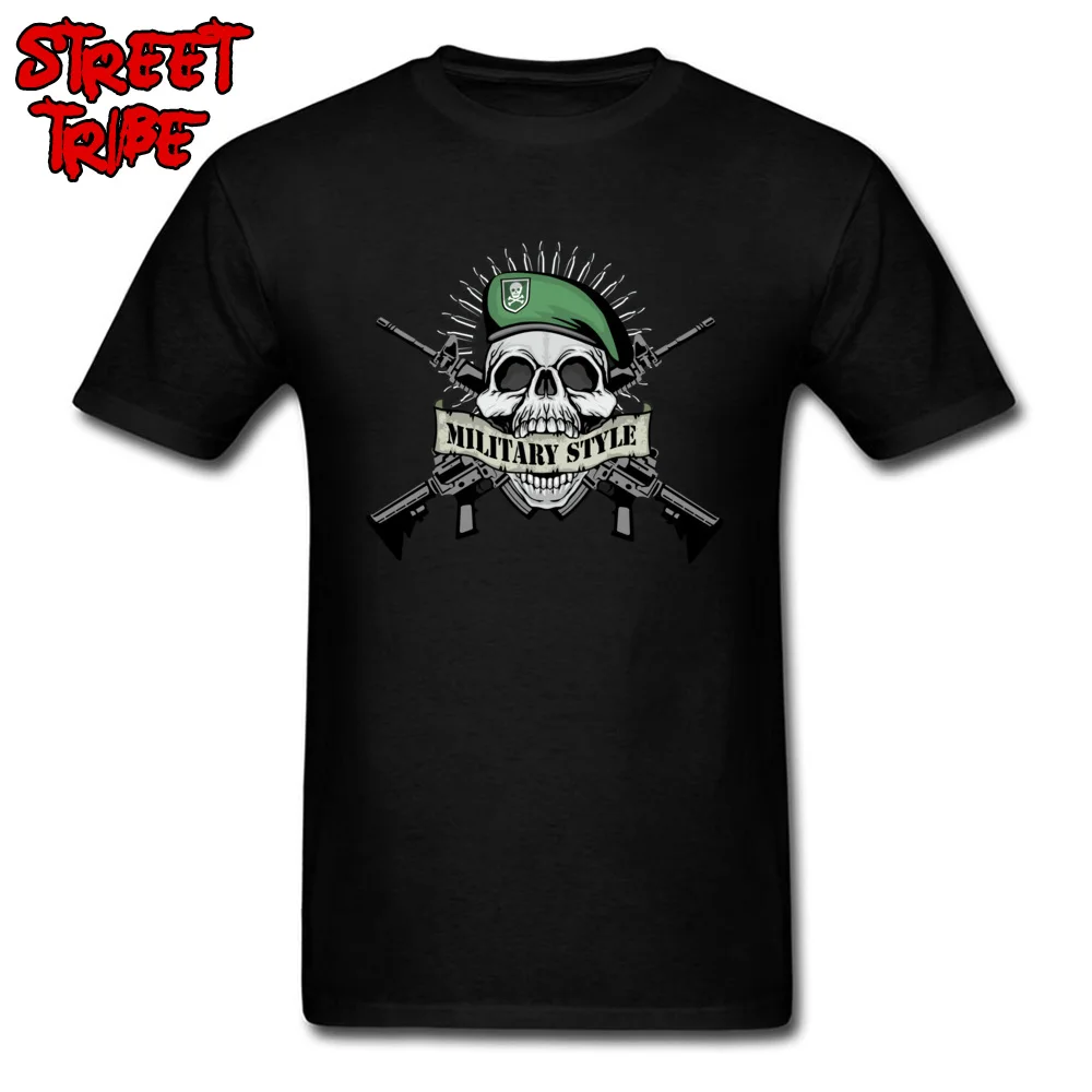 firearm skull guns825y Short Sleeve Tops Shirts Labor Day Round Collar All Cotton Mens Top T-shirts Party Tee Shirt Family firearm skull guns825y black