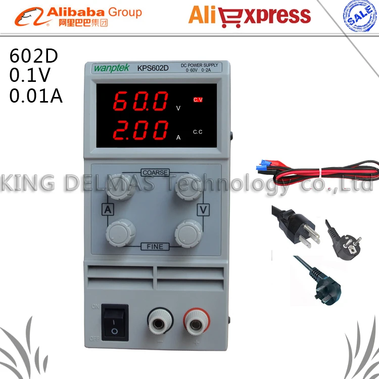 

KPS602D Adjustable High precision double LED display switch DC Power Supply protection function 60V2A 110V-230V 0.1V/0.01A EU