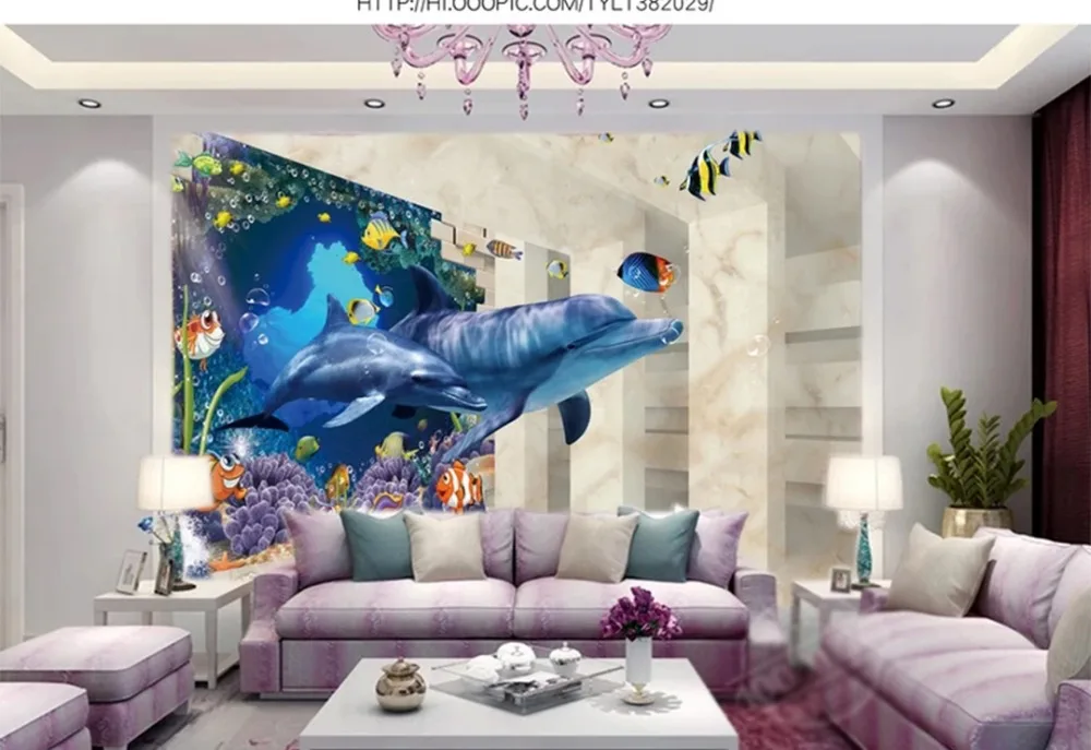 Custom Photo Wallpaper 3D Landscape Waterfall Garden Wind TV Background Wall Decoration Mural Wallpaper