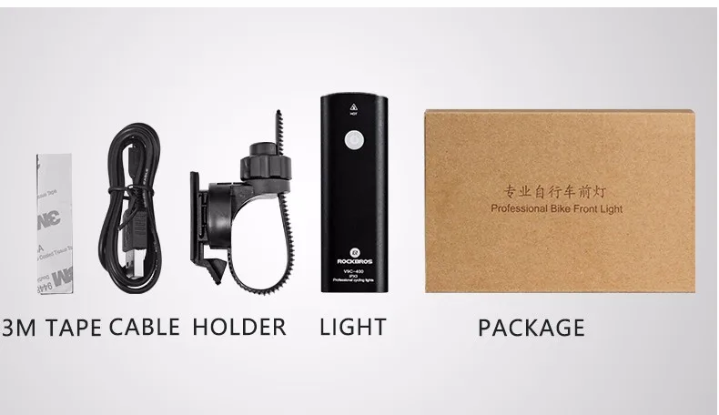 Excellent ROCKBROS Rechargeable Bicycle Light Waterproof MTB Lanterna Bike Flashlight Farol Bike Headlight Front Lamp Cycling Accessories 12