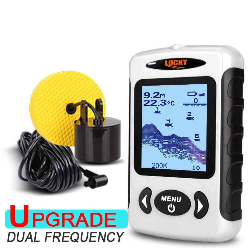 

LUCKY FF718D Echo sounder Portable Fish Finder 200KHz/83KHz Dual Sonar Frequency 100M Echo sounder for fishing in Russian