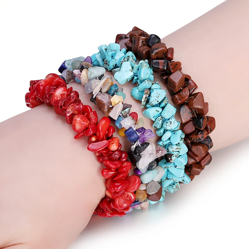 

Multicolor Handmade Crochet Natural Stone Boho Bracelet