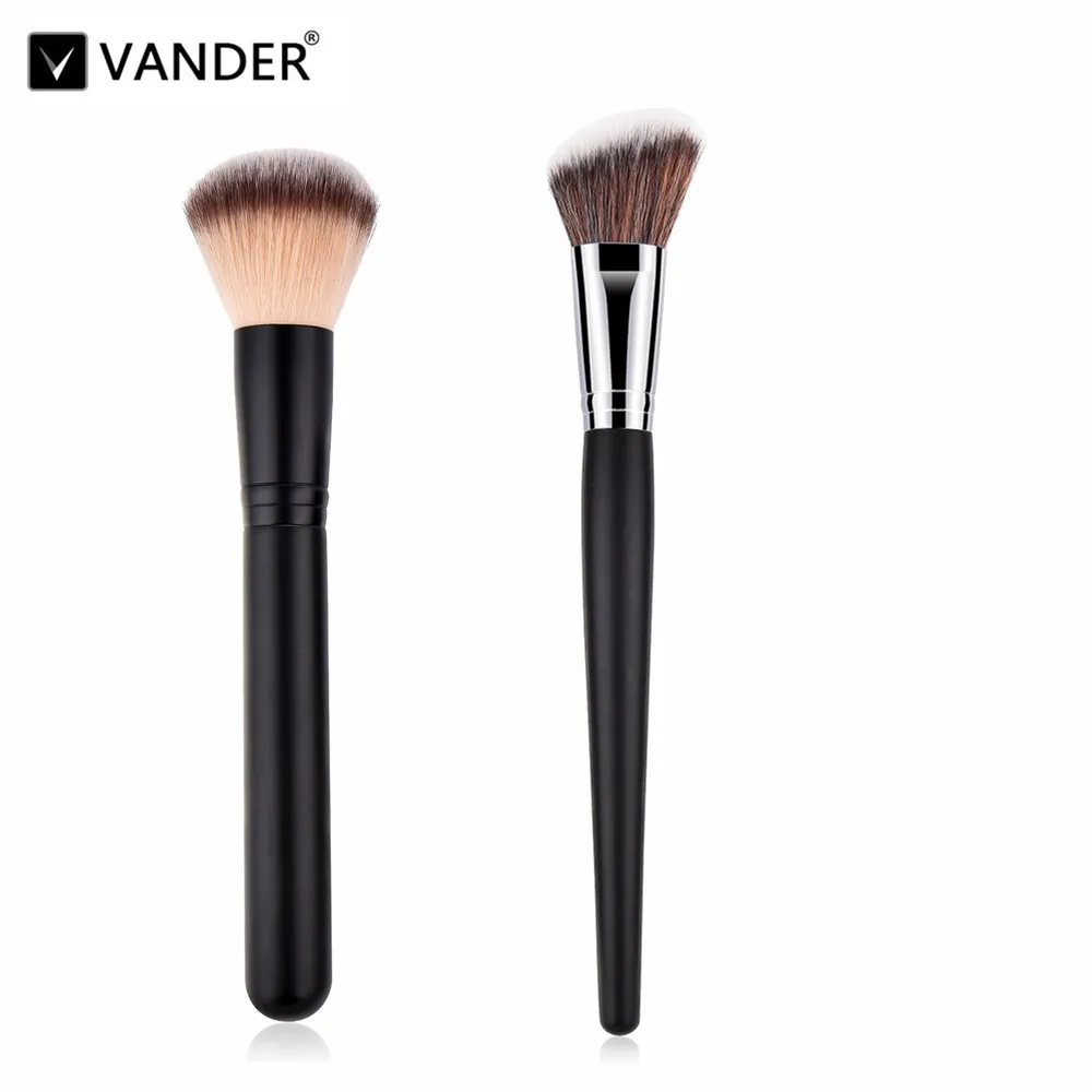 2PCS Large Beauty Powder Brush Makeup Brushes Blush Foundation Round Make Up Large Cosmetics Aluminum Brushes Soft Face Make-up