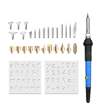

29pcs Welding Soldering Iron Kit Multipurpose Carving Stencil Wood Burning Pen Pyrography Soldering Iron