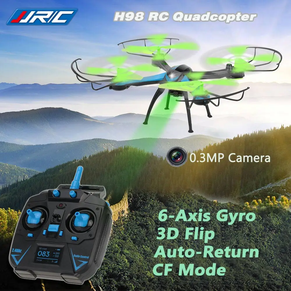 JJRC H98 2,4G 4CH 6-Axis Gyro RC Квадрокоптер с 0.3MP Камера 3D флип JJRC пульт дистанционного управления Вертолет Mi Drone с Камера VS JJRC H31