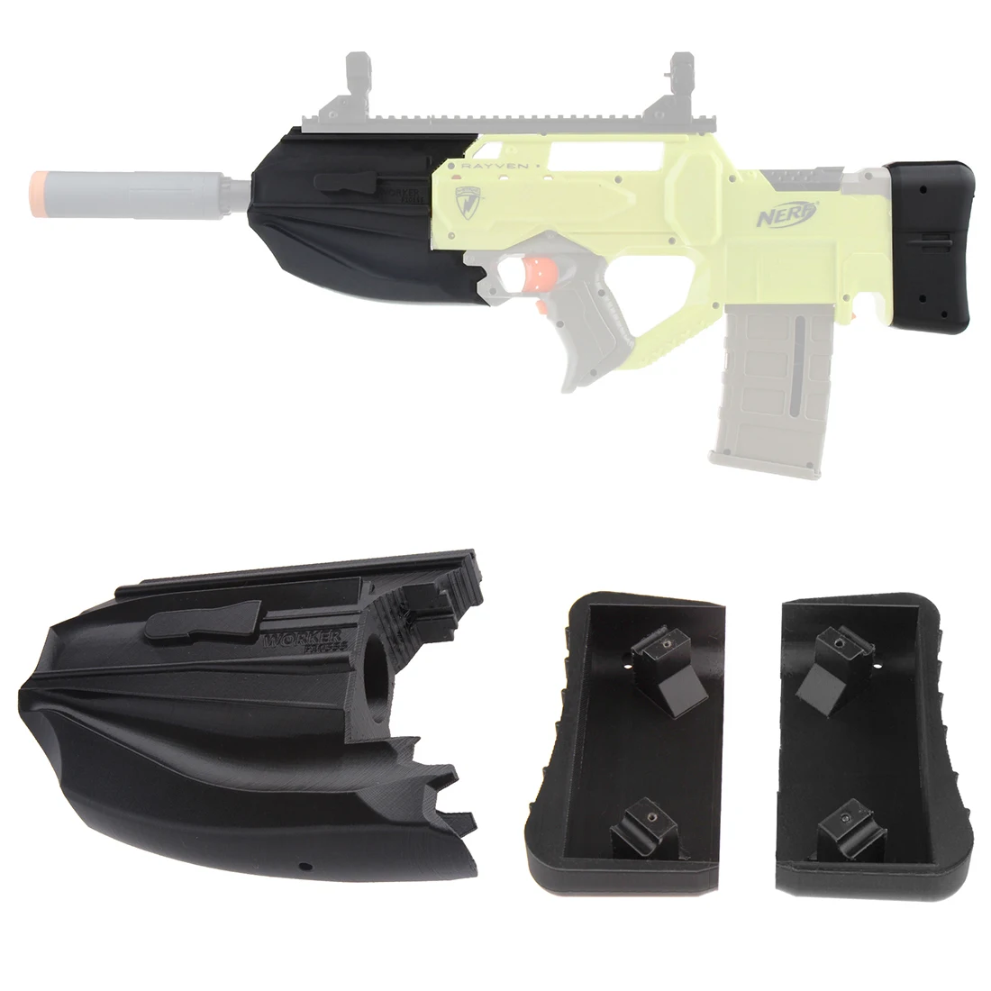 

Worker No.203 FN F2000 Barrel Sets for Nerf N-Strike Rayven CS-18 Blaster - Black