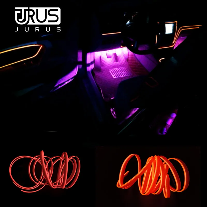 JURUS 1meter 10 Colors Car Decorative Flexible Neon Light Decor Glow El