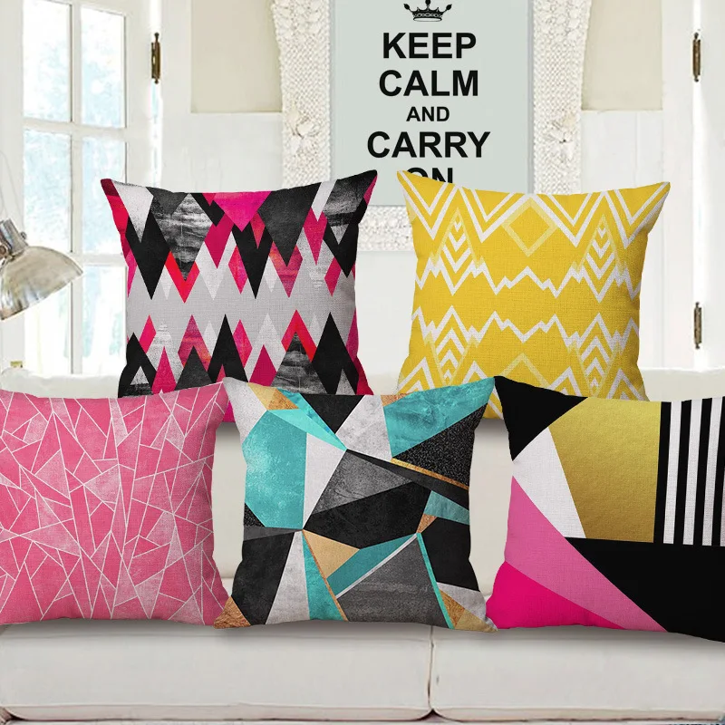 1piece 45x45cm Decorative Sofa Bed Home Decoration Pillow Case Cushion Cover home decor Creative Casual Geometric Fashion Design | Дом и сад