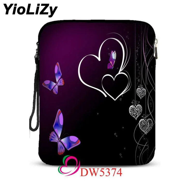 

Butterfly heart print 9.7 inch tablet Case laptop bag notebook sleeve protective pouch For Lenovo Dell Asus Acer HP IP-5374