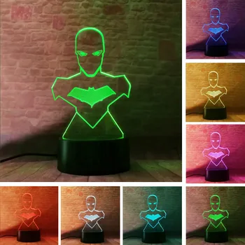 

Amroe DC Hero Batman Figure Boy Man Favor Mood Color Change 3D Night Light Bedside Table Bedroom Decor Festival Xmas Toys Gifts