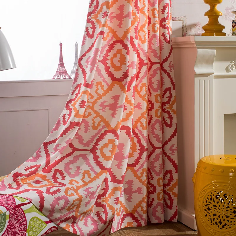 Оранжевые занавески s для гостиной с геометрическим принтом, тюлевые занавески, оконные занавески для спальни, кухонные ткани, прозрачные Занавески T& 103#30