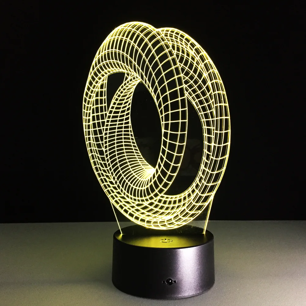 Круговой абстрактный 3D LED м лампа освещение для дома обувь настольная ребенок