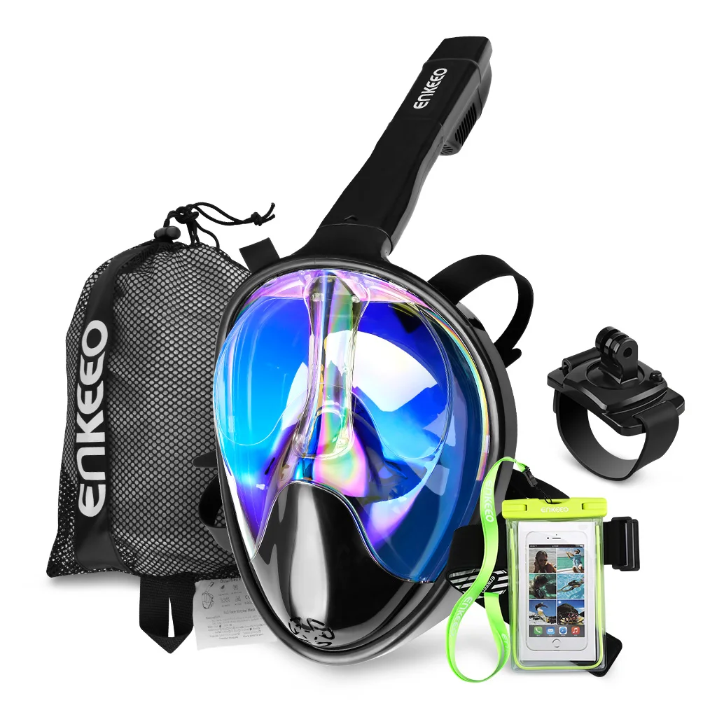 Enkeeo Scuba GoPro Camera Snorkel Mask Underwater Anti Fog Full Face