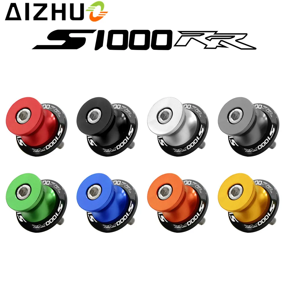 8mm Motorcycle Swingarm Slider Spools CNC Aluminum Eight Color With S1000RR LOGO Motor Accessories Stand Screws For BMW S1000RR
