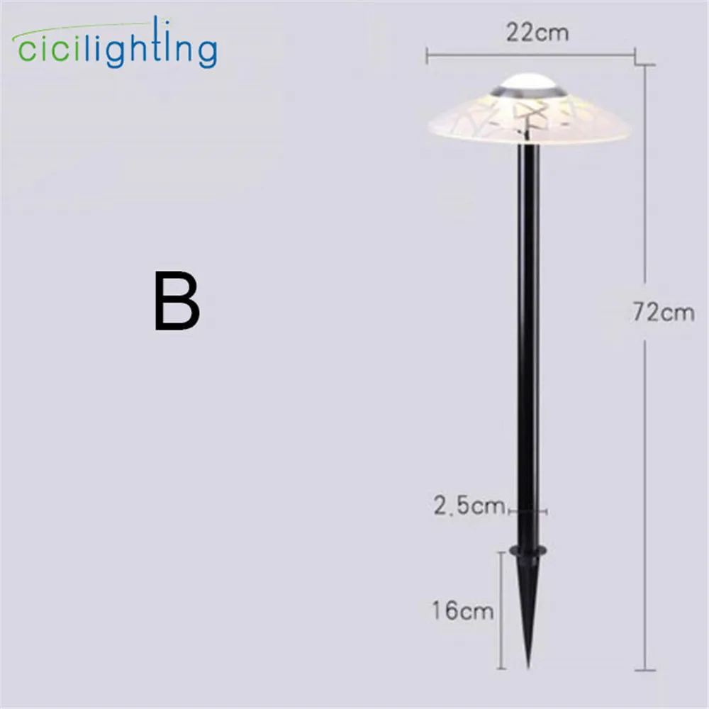 Художественный Декор L72cm садовый двор СВЕТОДИОДНЫЕ лужайки акриловый абажур наружная дорожка лампа промышленный декоративный светодиодный прибор наружного освещения - Испускаемый цвет: B