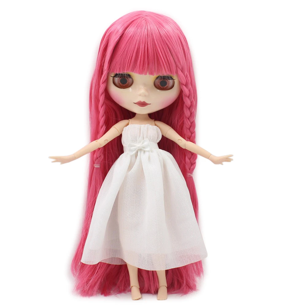 Ледяная кукла DBS Blyth 1/6 bjd блестящее лицо для суставов тела розовые волосы 30 см