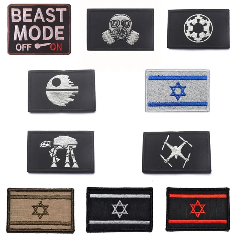 

New fashion Israel flag Star Wars Military Tactical Embroidery Army Morale Badge Armband 10 style